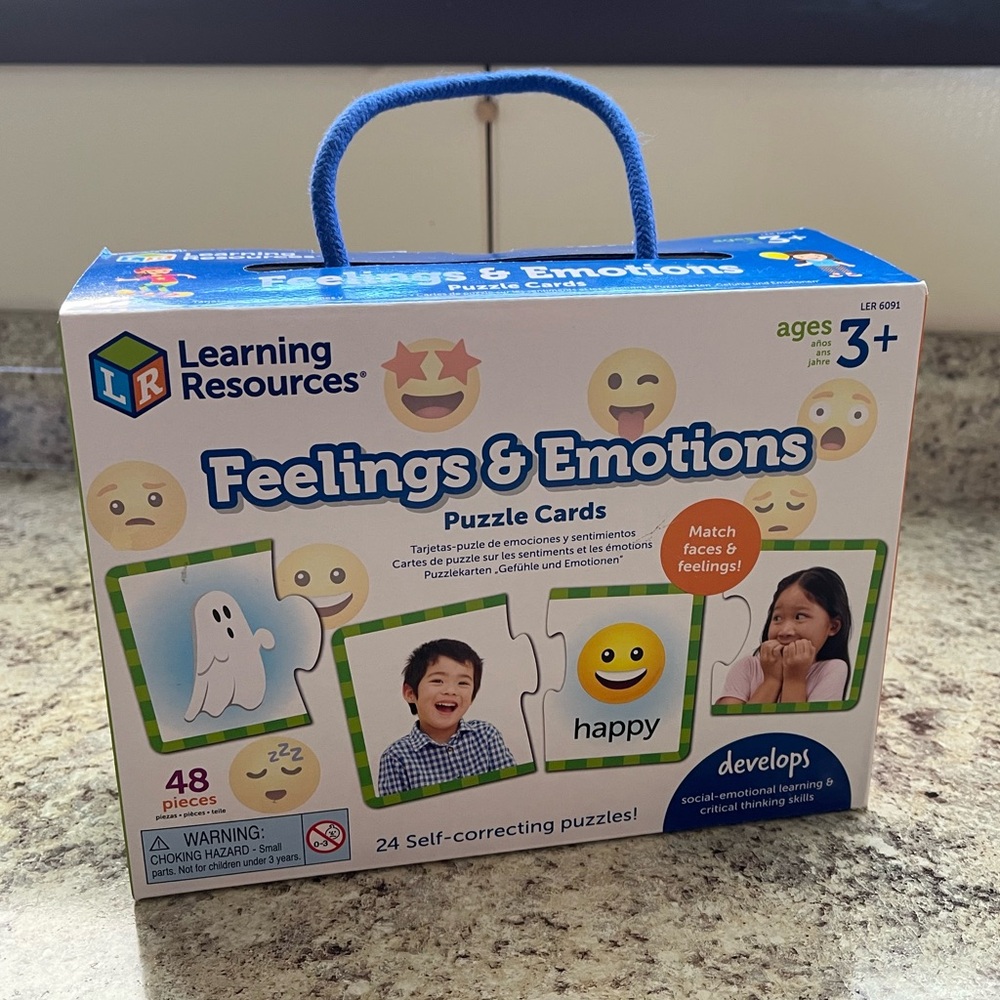 Learning Resources Feelings & Emotions Puzzle Cards - Blue